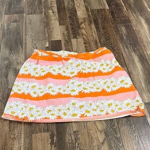 Spartina 449 Orange & Pink Daisy-Striped Skort